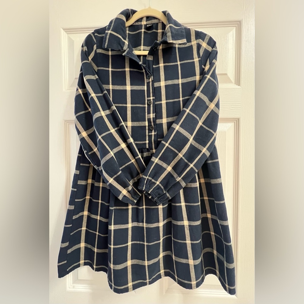 SHEIN Plaid empire waist dress